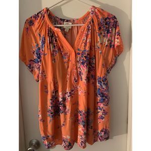 St. John's Bay Coral Flower Top